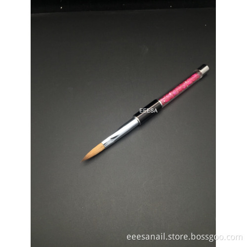 Eeesa Premium Pure Kolinsky Plastic Handle Acrylic Nail Brush Size 8 Beauty Art